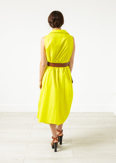 Balloon Cotton Dress in Yellow