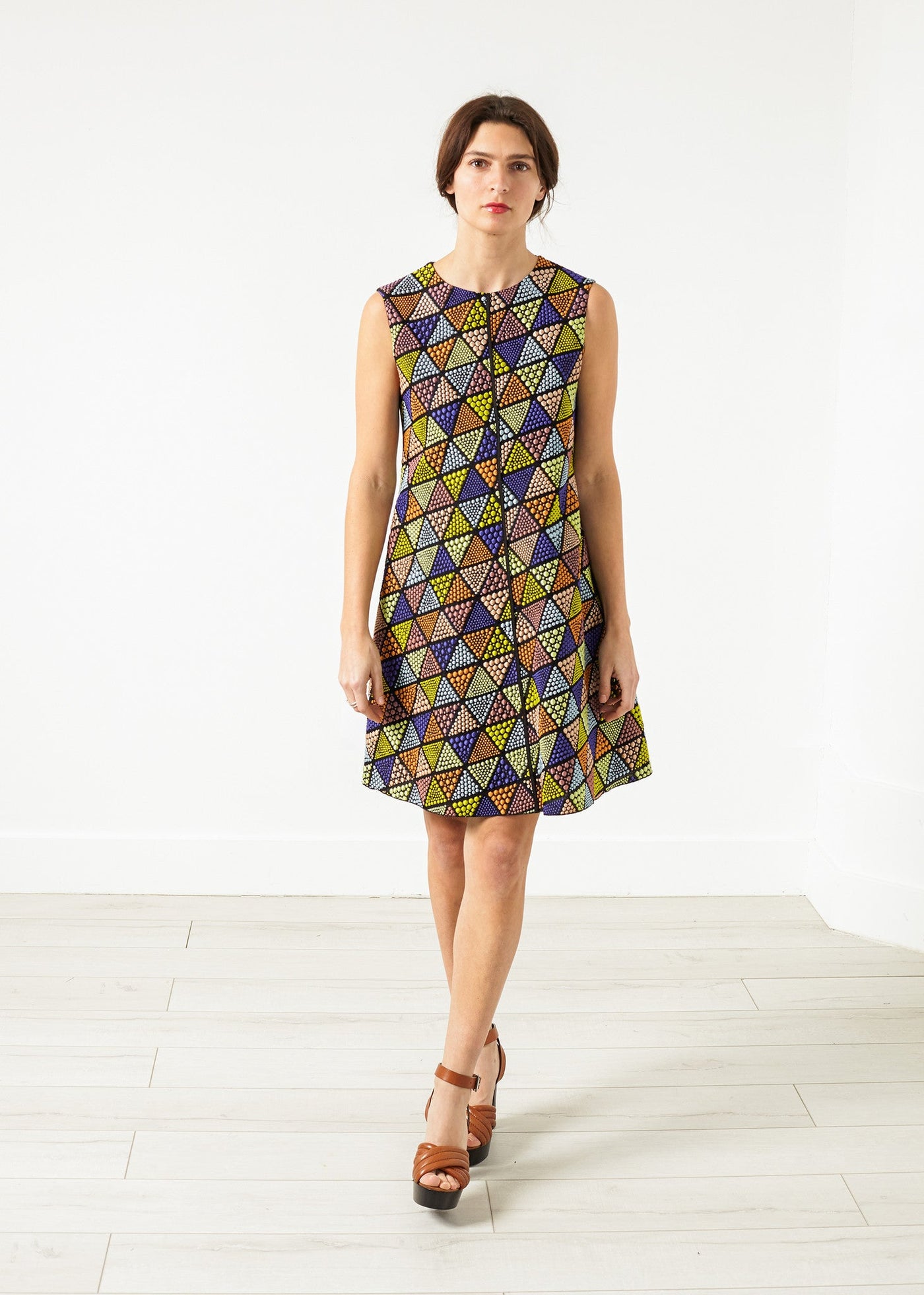 Triangle Sleeveless Dress in Multi