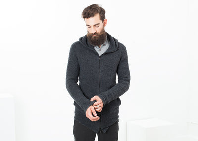 Pill Zip Sweater in Anthracite