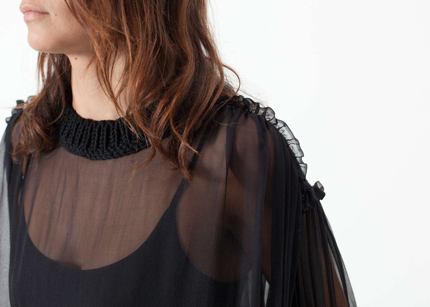 Poet Silk Sweater in Black