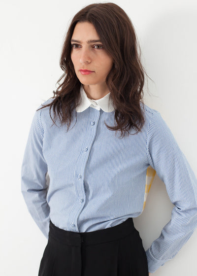 Longsleeve Blouse in Blue Stripe