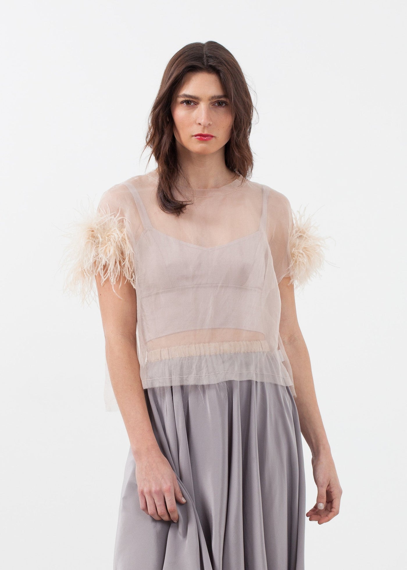 Organza Feather Top