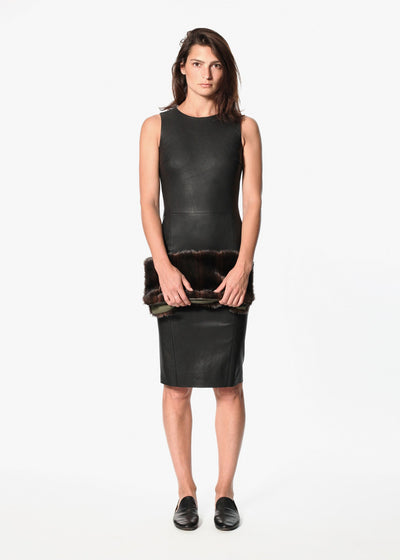 Iranta Leather Dress in Black