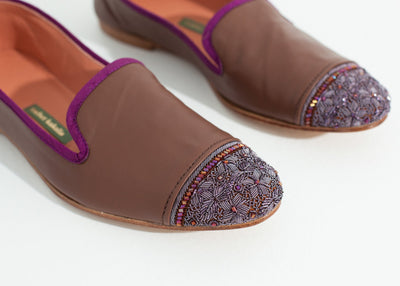 Bizi Cap Toe Loafer in Rose/Aubergine